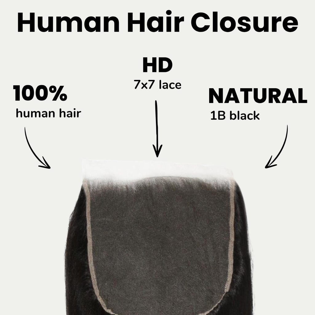 Yaki Straight 7x7 HD Lace Human Hair Closure